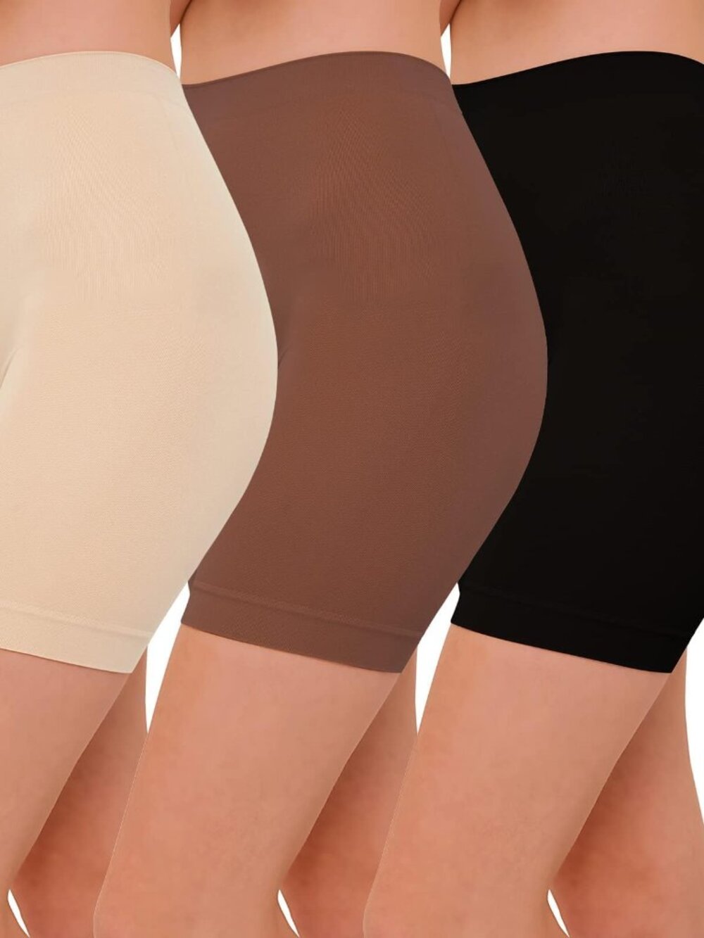 INNERSY Women's Slip Shorts for Under Dresses High Waisted 3-Pack - Size L
